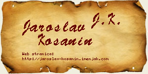 Jaroslav Košanin vizit kartica